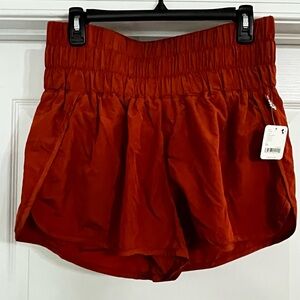 NWT Free People Women's Cognac High Waisted Athletic Shorts- XL
